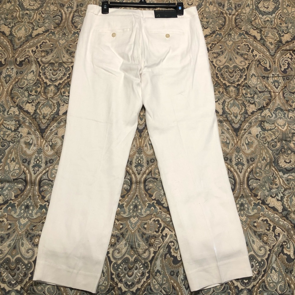Avery Straight-Fit Stretch Linen-Cotton Ankle Pant